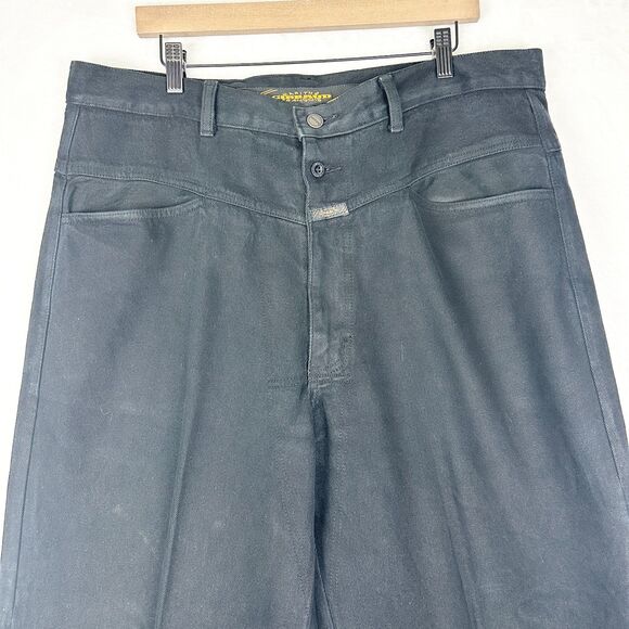 Marithe Francois Girbaud Vintage 90s Wide Leg Baggy Jeans Size 40x32 Black - Picture 3 of 6